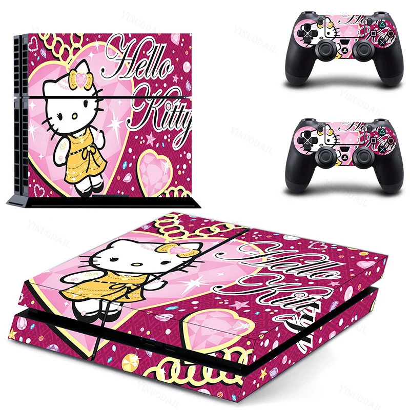 Hello Kt Cinnamoroll for PS4 Skin Sticker for PlayStation 4 Console and Controllers for PS4 Gamepad Controller Sticker Decal