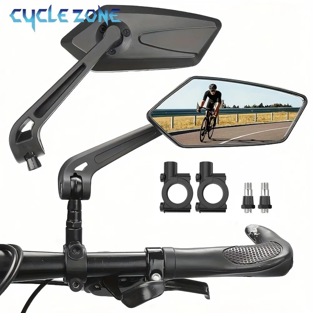 Universal Fahrrad Lenker Spiegel Weitwinkel 360-Grad Rotierenden Fahrrad Rückspiegel MTB E-Bike Elektrische Roller HD Rückspiegel Image