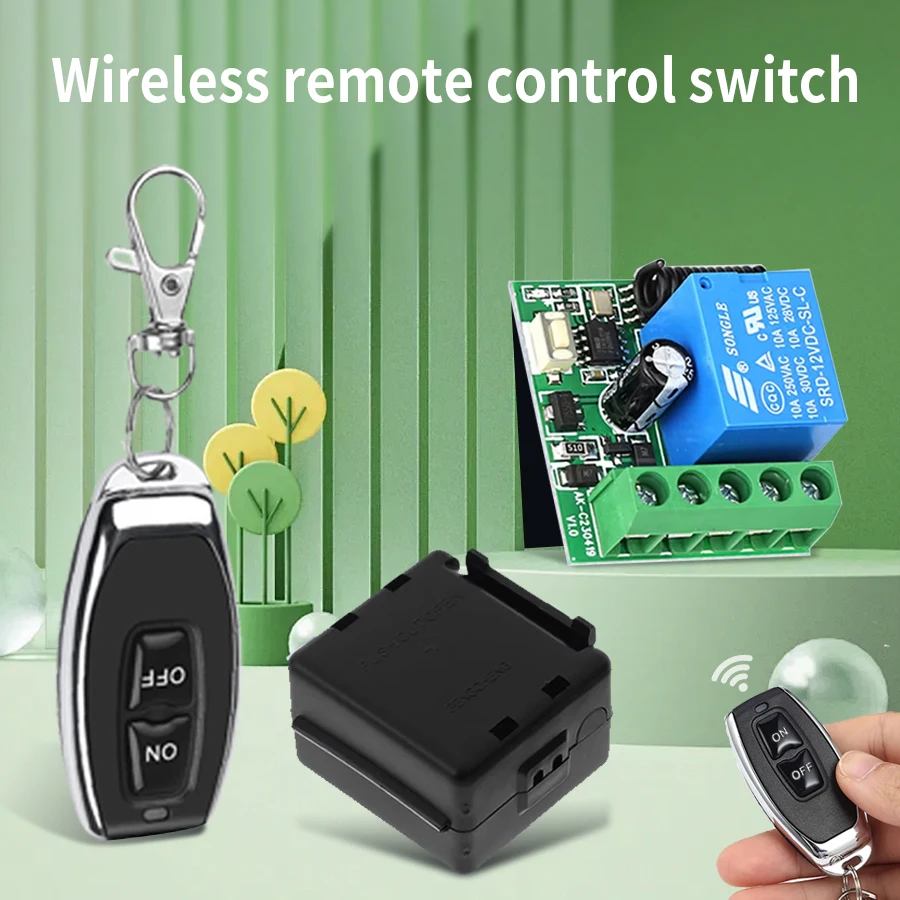 433 Mhz Drahtlose Fernbedienung Schalter DC 12 V 1CH RF 10A Relais Empfänger Und 2CH Sender für Tür elektromagnetische Schloss Image
