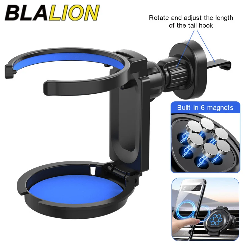 BLALION Auto-Getränkehalter, Luftauslass, Entlüftung, Getränkehalterung, faltbar, Auto-Getränkeständer, Ständer, leistungsstark, magnetisch, 360° ° Rotierende Telefonhalterung Image