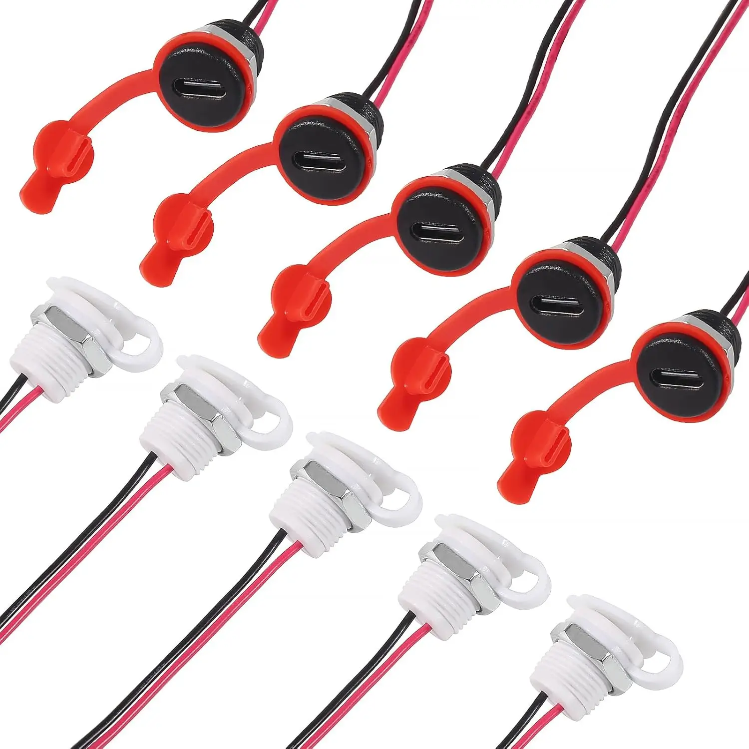 10 stücke Typ-C Weibliche Chassis 2pin Ohne Terminal Typ-C Buchse Stecker Wasserdichte Jack Weibliche lade Port 3A USB-C Image