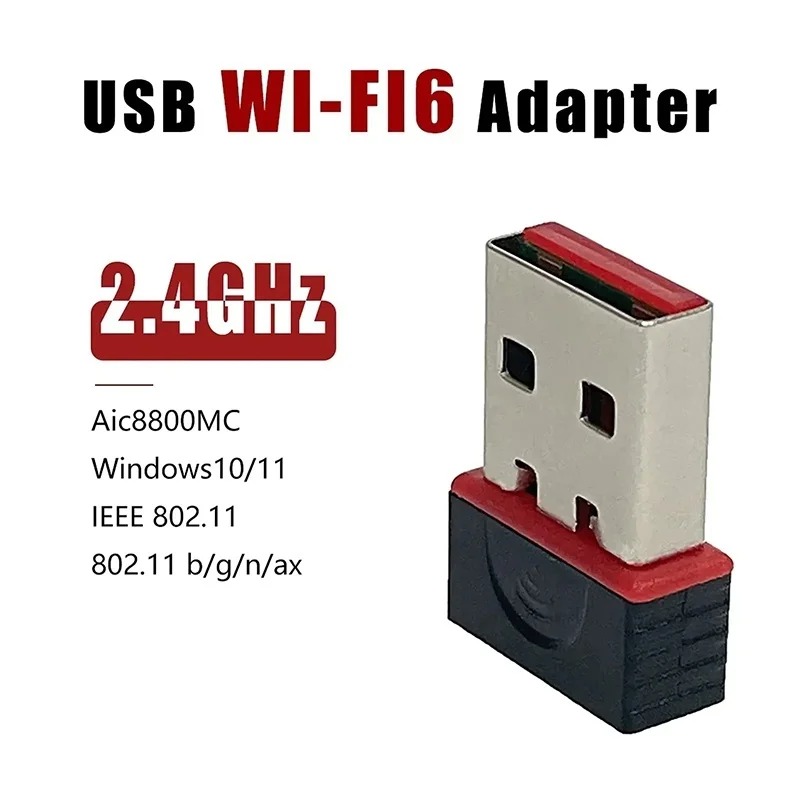 Mini WiFi 6-Netzwerksignalempfang, treiberfreier Wi-Fi-Adapter, USB-WLAN-Adapter, Plug-and-Play, 2,4 G-Netzwerkkarte für PC-Computer
