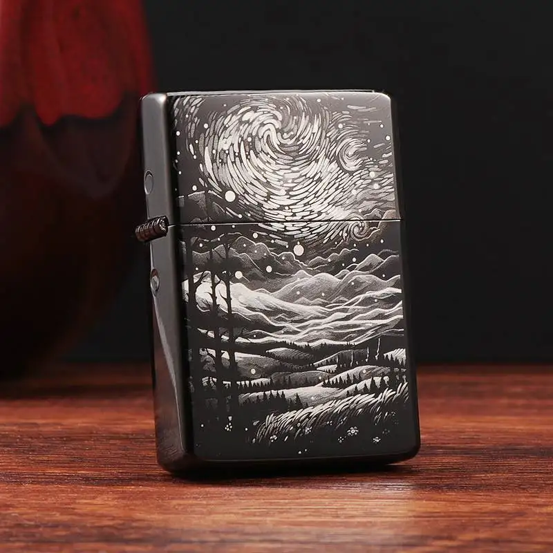 ZORRO Neues winddichtes Kerosien-Schleifscheiben-Feuerzeug aus Messing für Jungen und Mädchen, Paar, Jahrestag, Urlaub, Geschenk, Feuerzeug Image