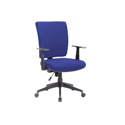 Dmora Bürostuhl Dlom, Chefsessel mit Armlehnen, Ergonomischer Bürositz, 61x65h98/108 cm, Blau Image