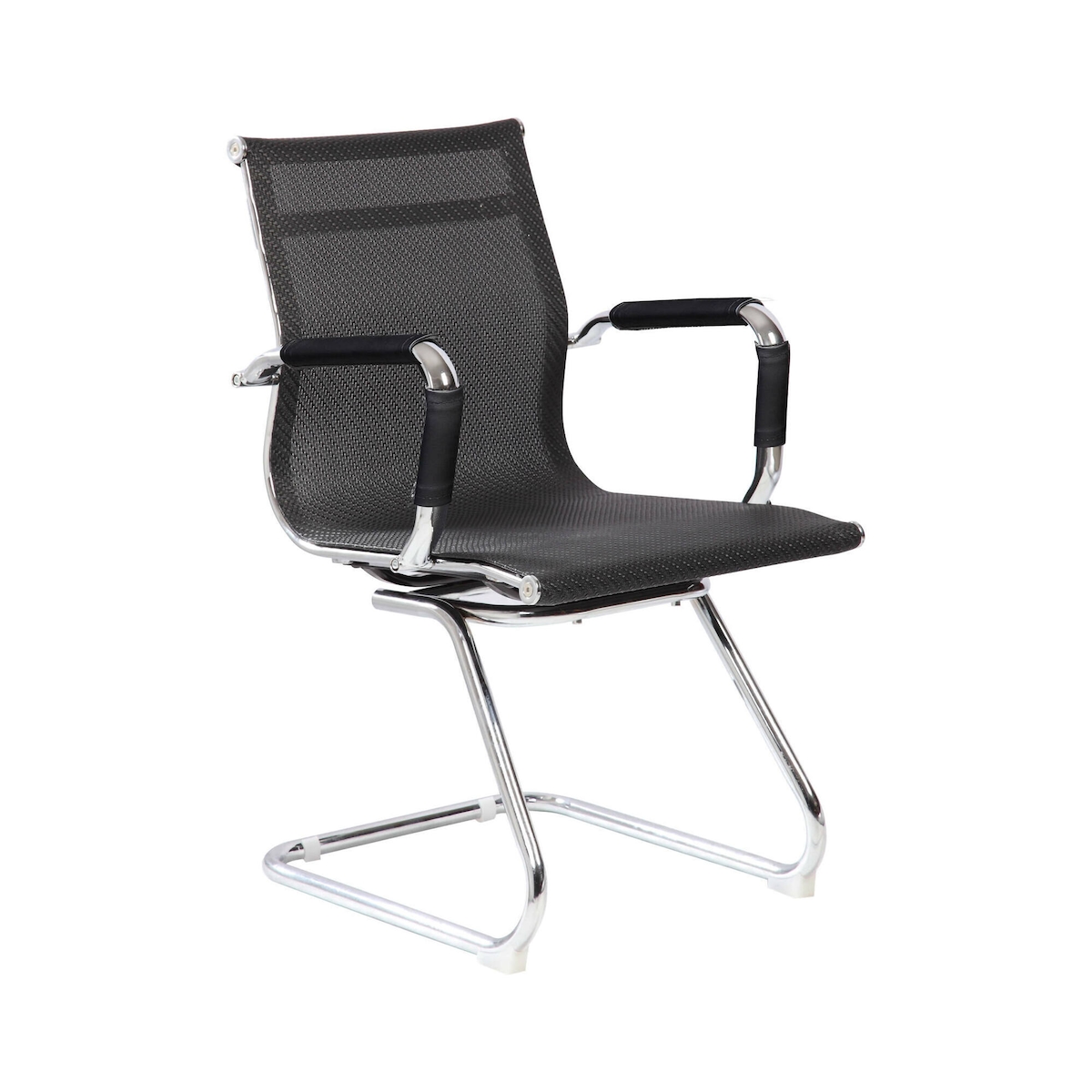 Dmora Bürostuhl Dgoldon, Wartezimmerstühle mit Armlehnen, Ergonomischer Wartezimmerstuhl, 62x54h89 cm, Schwarz Image