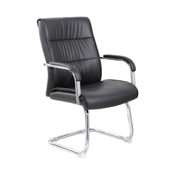 Dmora Bürostuhl Dmolina, Wartezimmerstühle mit Armlehnen für Büro, Ergonomischer Wartestuhl, 66x59h98 cm, Schwarz Image