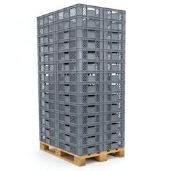 Logiplast 56 Stück Bäckerkisten Brotkisten 600 x 400 x 150 mm in Grau Image