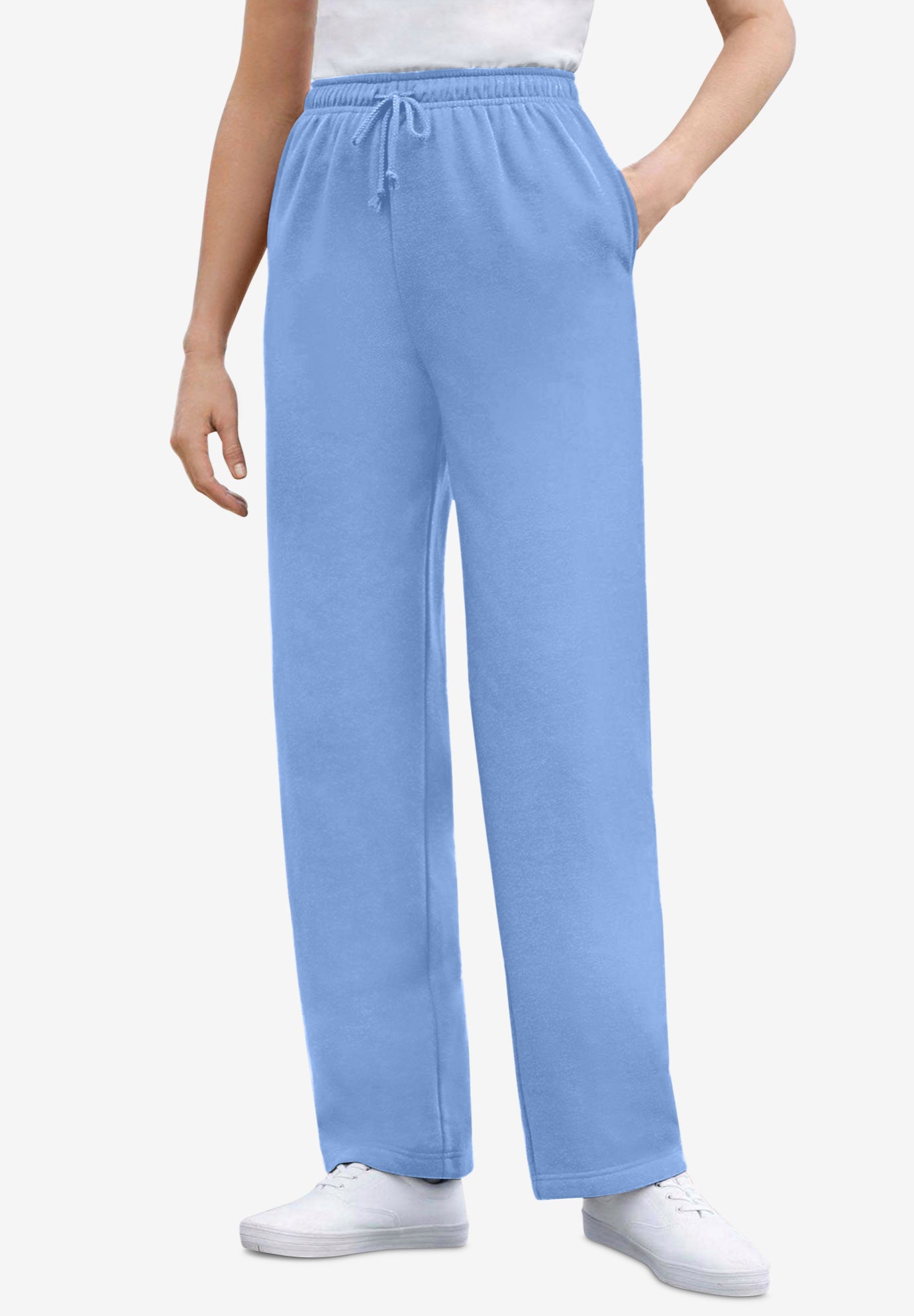 Plus Size Women's Better-Fleece Pull-On Drawstring Sweatpants by Woman Within in French Blue (Size 5X)
