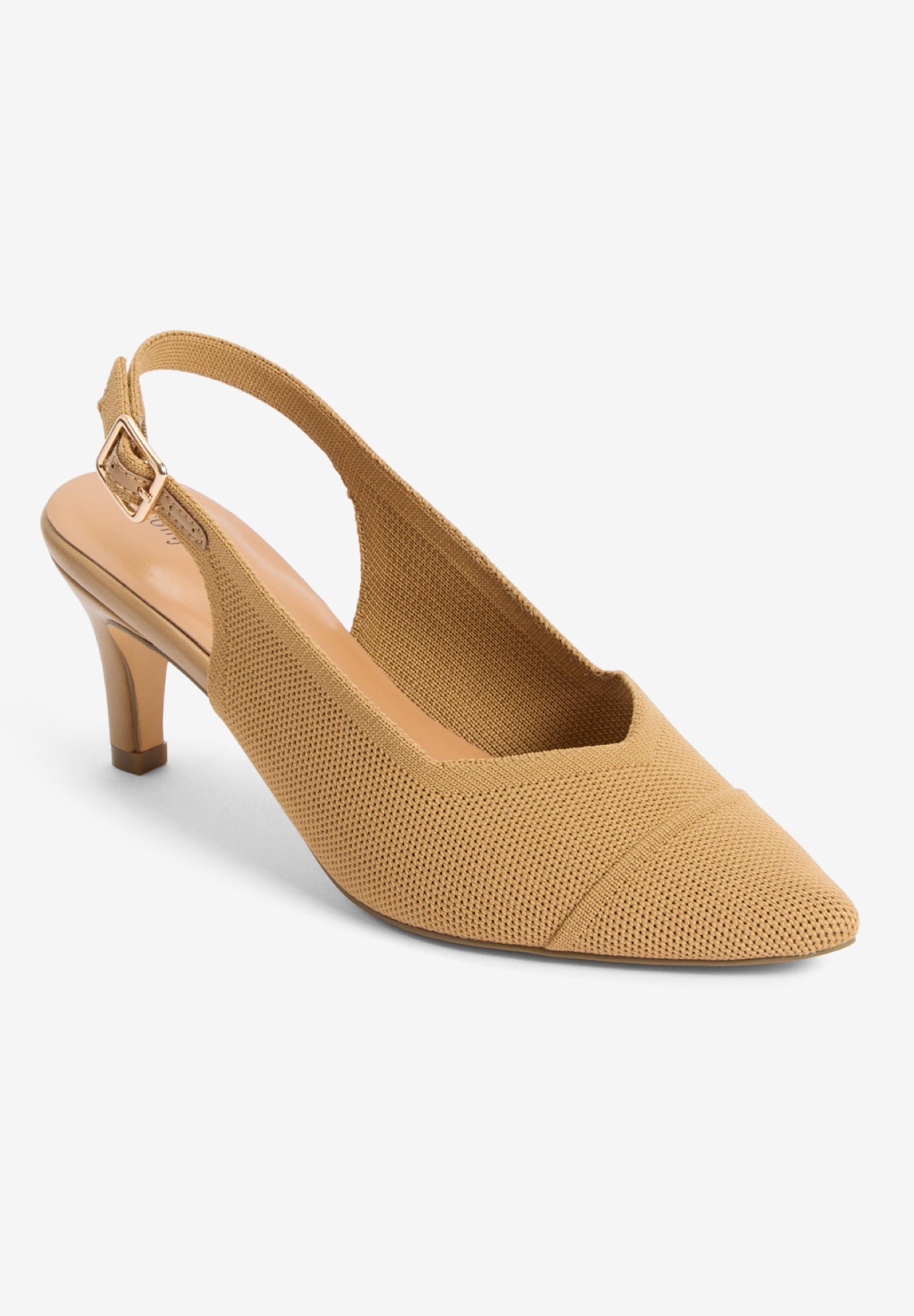 Wide Width Women's The Karoline Sling Back by Comfortview in Camel (Size 12 W)
