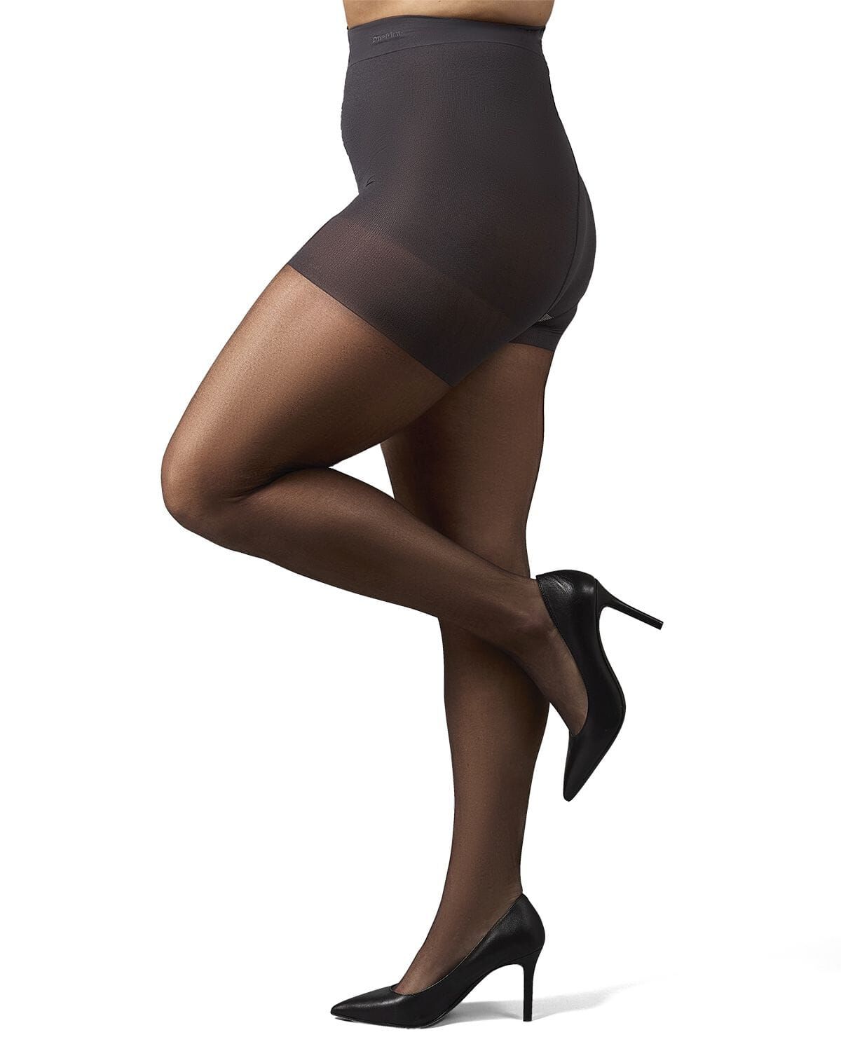 Plus Size Women's Plus Size Curvy Ultra Sheer Control Top Pantyhose by MeMoi in Off Black (Size 7X)