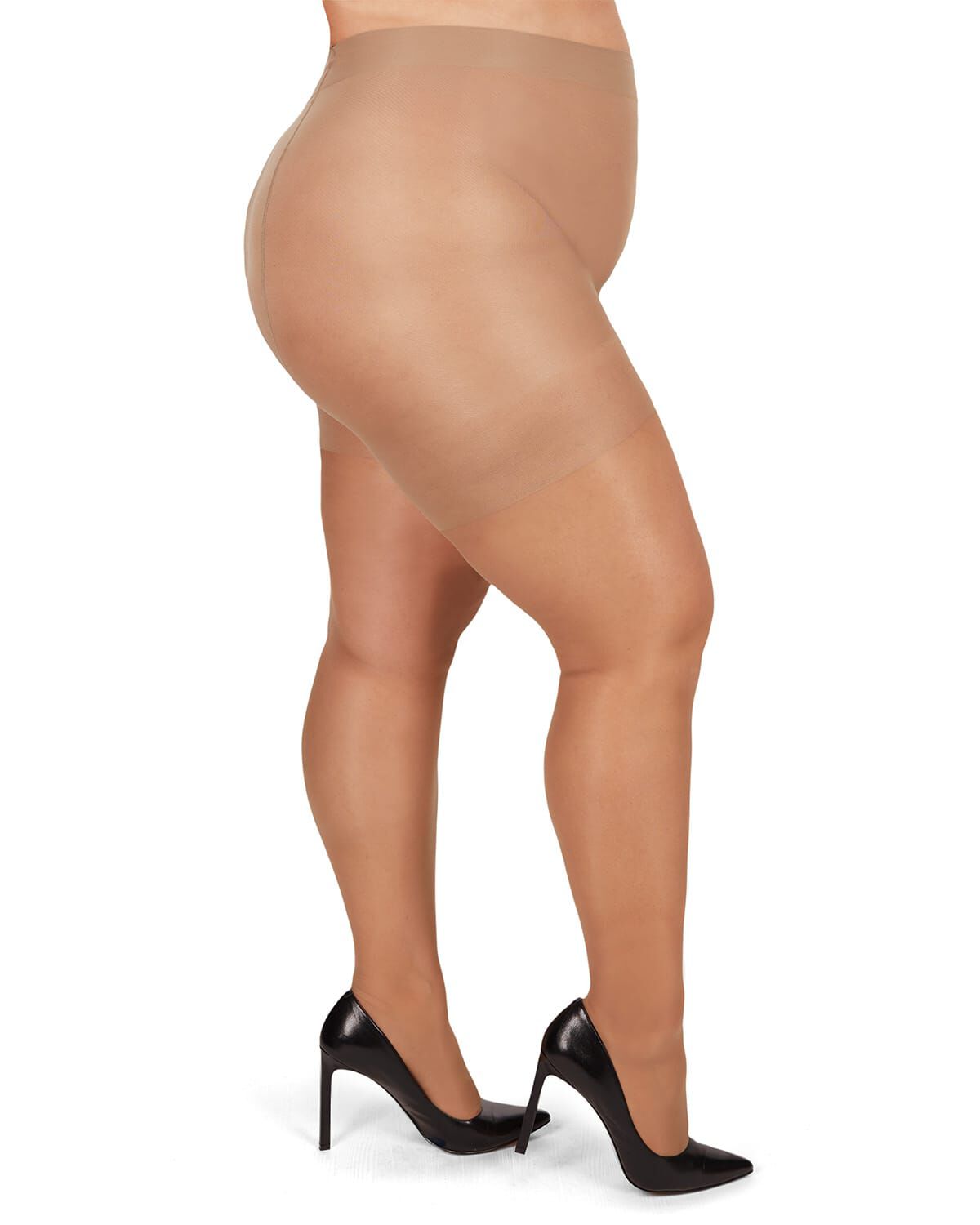 Plus Size Women's Energizing Plus Size Curvy Control Top Pantyhose by MeMoi in Honey (Size 7X)