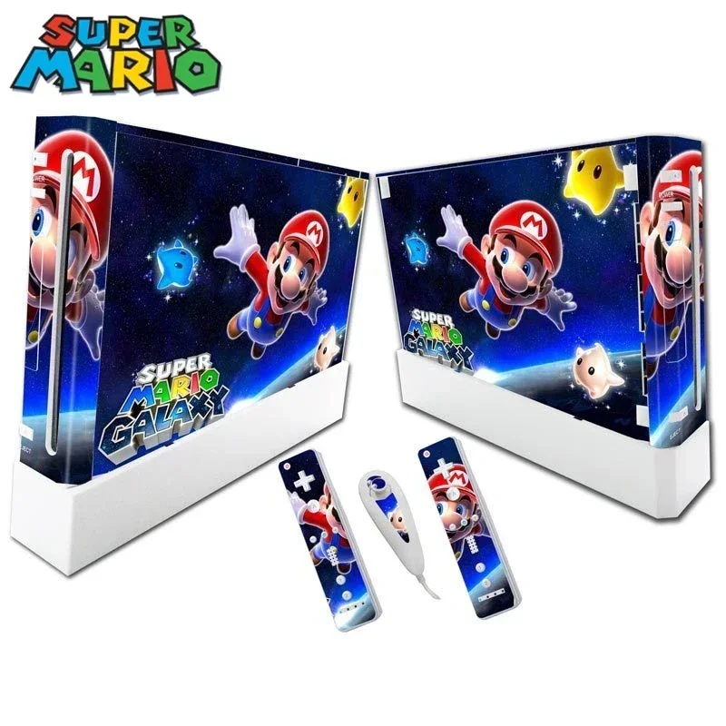 Game Marios Bros WII PVC Colorful Skin Sticker Decal Cover for Nintendo WII Game Console Fuselage Controller Protective Film