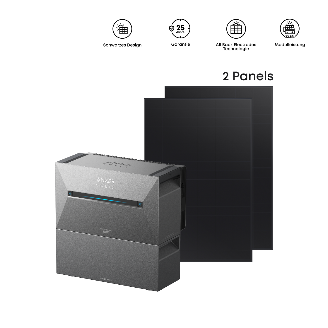 Anker SOLIX Solarbank 3 E2700 Pro + 920Wp ABC Solarmodul + BP2700 Erweiterungsakku Image
