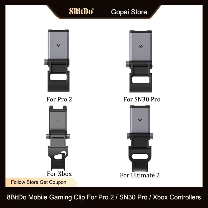 8BitDo Mobile Gaming Clip for Xbox Controller & Xbox Elite For 8BitDo Pro 2, SN30 Pro, Ultimate 2 Wireless Controller Gamepad