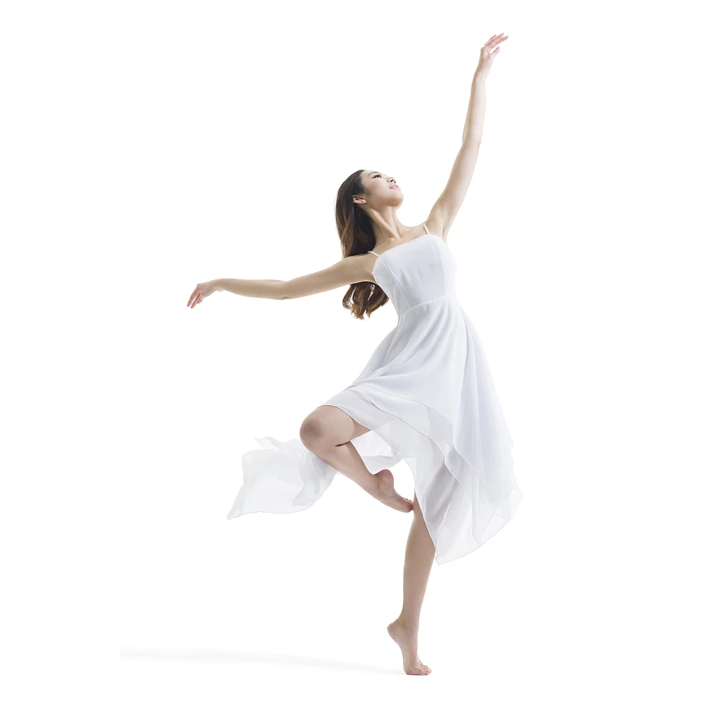 Robe lyrique moderne pour femmes, Camisole, Costume de danse, Ballet asymétrique, jupe en maille haute et basse, justaucorps sans manches, vêtements de danse de gymnastique