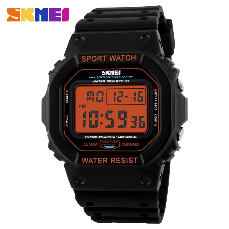 SKMEI Orologi da uomo digitali Crono Allarme Calendario Orologio da polso sportivo 5Bar Orologio elettronico maschile impermeabile relogio masculino 1134