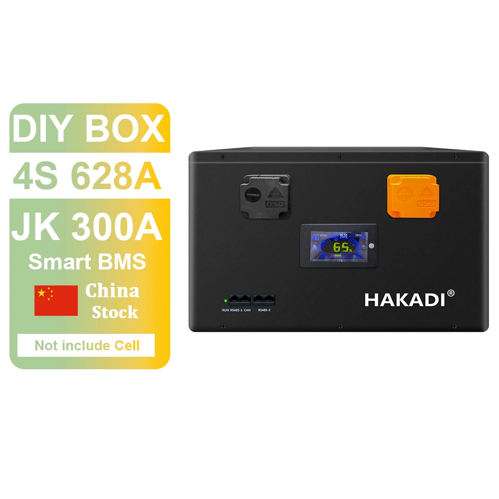 HAKADI 4S 628A DIY BOX mit 300A Smart BMS für EVE MB56 Akku DIY 12V 628Ah Akku für Solaranlage Boot Image