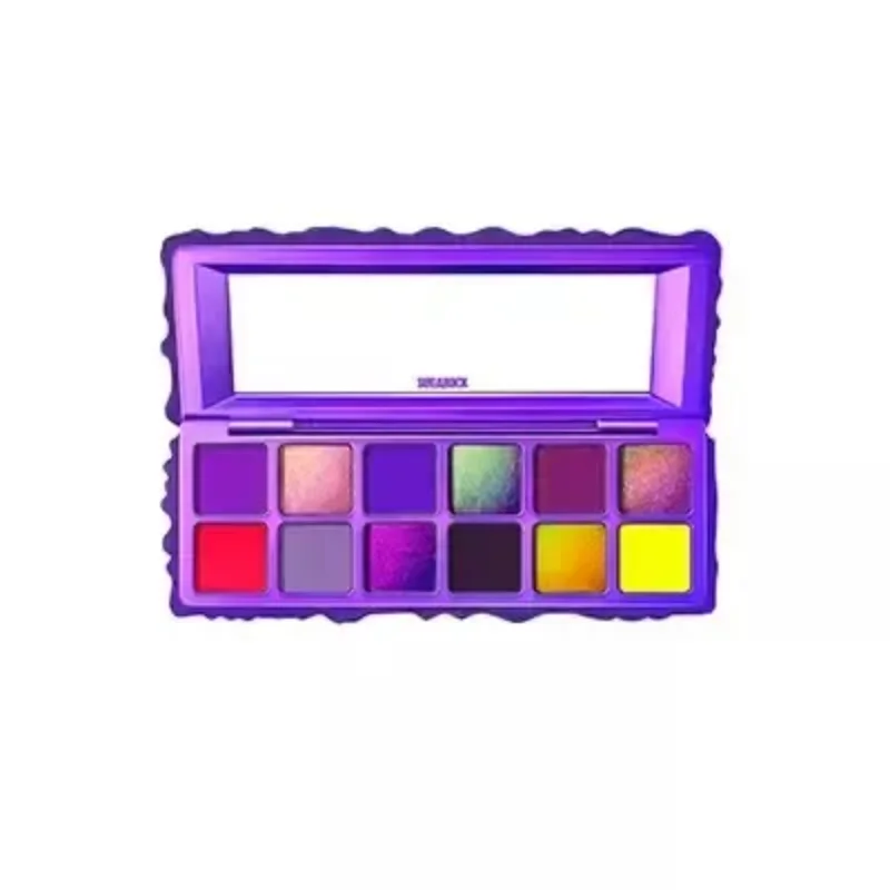 Sugarock 12-Farben-Lidschatten-Palette, schimmernd, matt, perlmuttartig, glitzernd, langlebiger Lidschatten, wasserfeste Gesichts-Make-up-Kosmetik Image