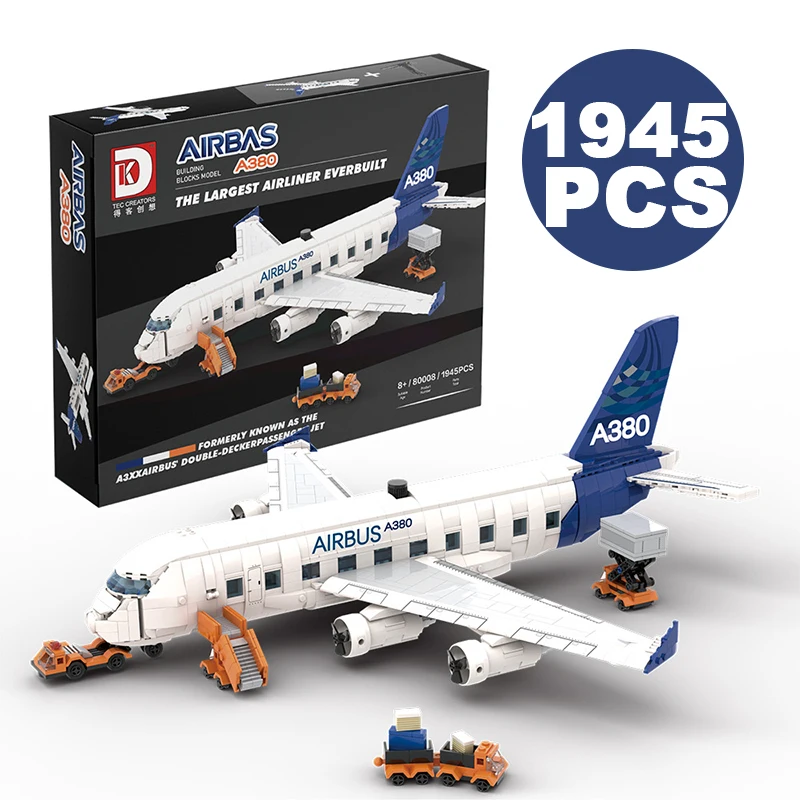 1945PCS Airbus A380 Die Größte Verkehrsflugzeug Everbuilt Bausteine Verkehrsflugzeug Montieren Ziegel Spielzeug Geschenk Für Kinder Kinder Image