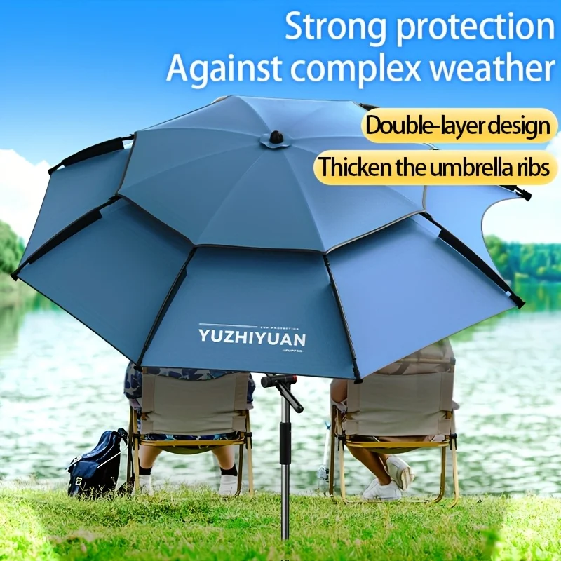 Angelschirm/Strandschirm/Terrasse: UV-Schutz, wasserdicht, windabweisend – faltbar mit stabilem Ständer für den Einsatz im Freien Image