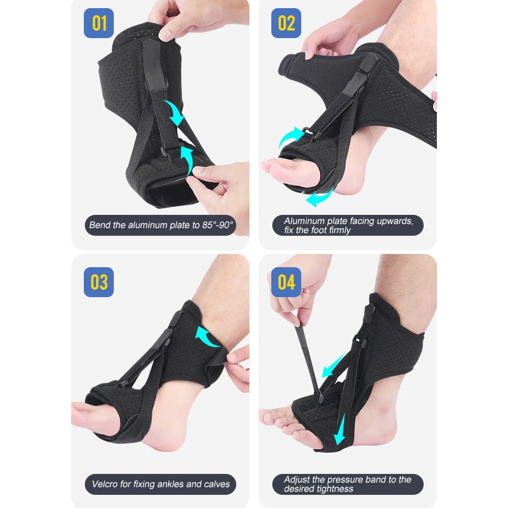 1pc Plantarfasziitis Nacht Schiene Einstellbare Orthesen Achillessehnenentzündung Stretching Sling Fuß Brace Verbesserte Orthopädische Strap Image