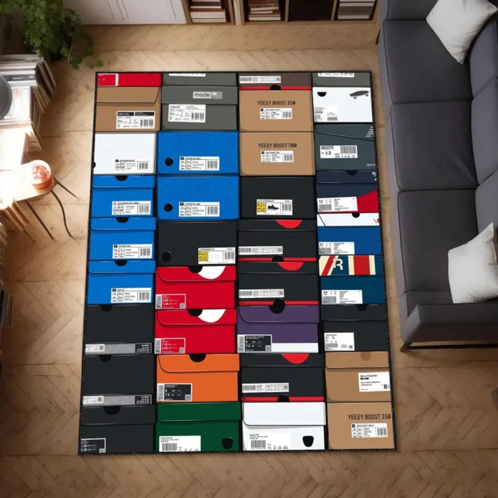 Sneaker Box Teppich Matte Teppich rutschfeste Heimdekoration Bodenmatte Teppiche für Wohnzimmer Schlafzimmer Dekor Teppiche für Schlafzimmer Image