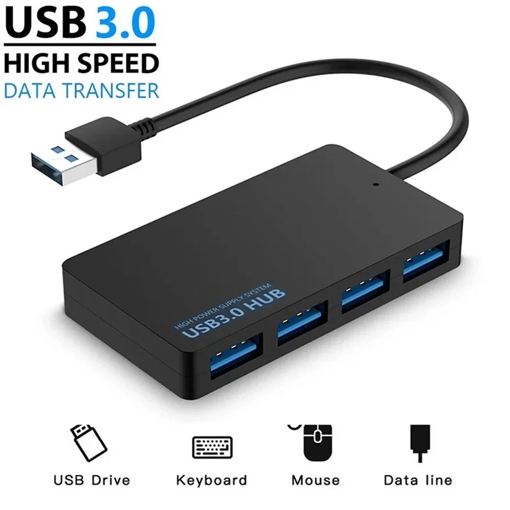 USB 3.0 High-Speed HUB 4 Port Multifunktions USB Splitter Sicherheit Datum Übertragung Computer Zubehör Für Laptop PC Expander stecker Image