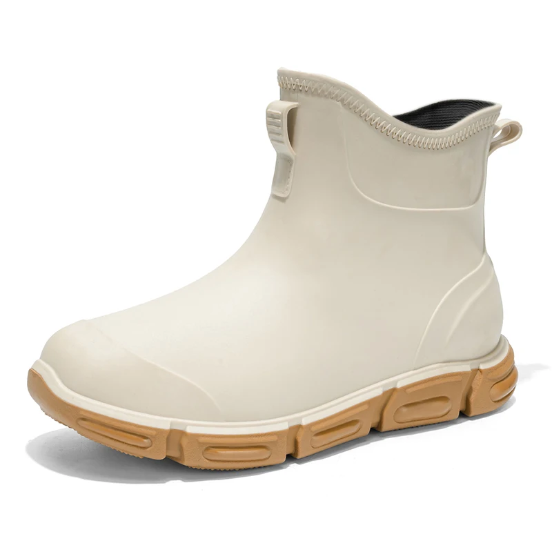 Neue lässige und modische wasserdichte Low-Top-Regenstiefel für Herren, Outdoor-Regenstiefel, Arbeitskoch-Herrenschuhe, flache Schuhe