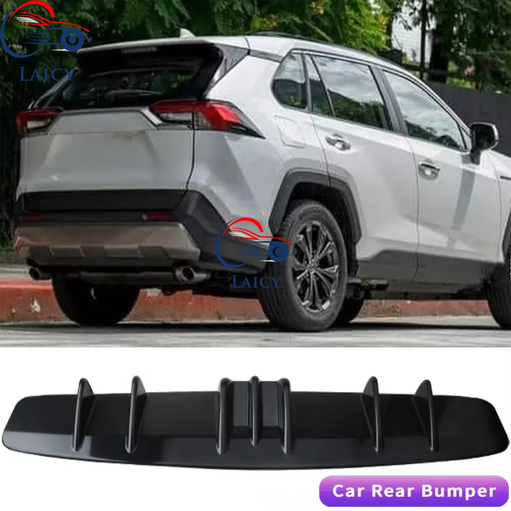 LAICY 7-Flossen für T0yota RAV4 Auto-Heckdiffusor Fin Bumper Lip Splitter Spoiler Chassis Deflektor Lip Kit Carbon Black Image