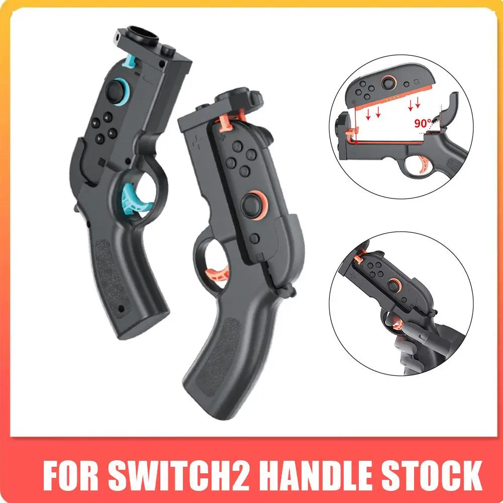 2PCS Schießen Spiel Pistole Für Schalter 2 Links und Rechts Controller Schießen Gunstock Hand Grip Für NS2 Gaming Zubehör Image