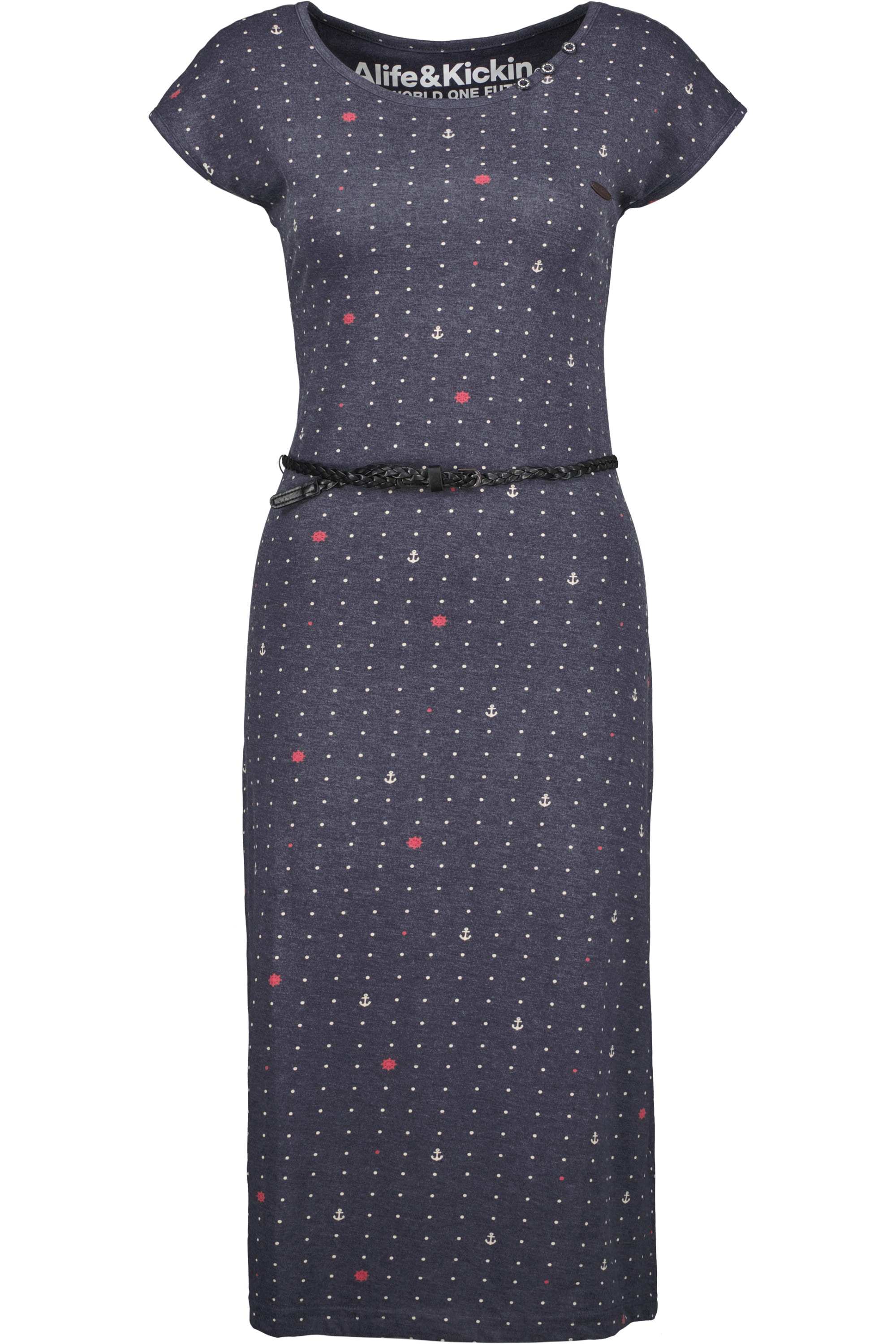 Sommerkleid ALIFE & KICKIN "Damen MelliAK B", Damen, Gr. M, Normalgrößen, blau (marine melange), 65% Baumwolle, 35% Polyester, Kleider Sommerkleid