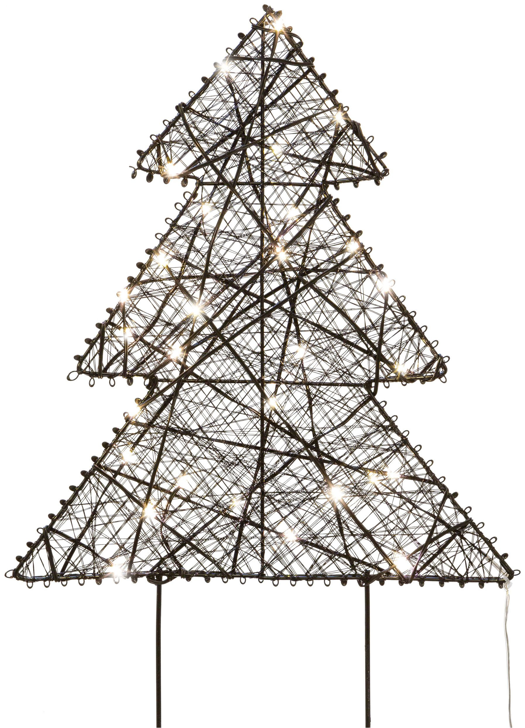 LED-Dekofigur CREATIV HOME "Steckfigur Baum", schwarz, B:30cm H:30cm T:1cm, Metall, Dekofiguren