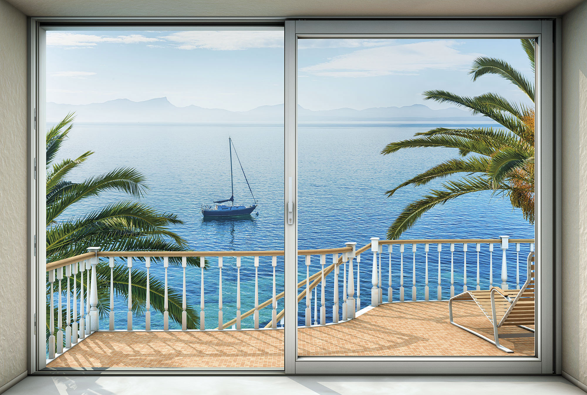 Vliestapete KOMAR "Digitaldruck Vlies - Tranquillo - Größe 400 x 260 cm", bunt (bunt, bunt), B:400m L:260m, Vlies, Tapeten, Wohnzimmer, Schlafzimmer