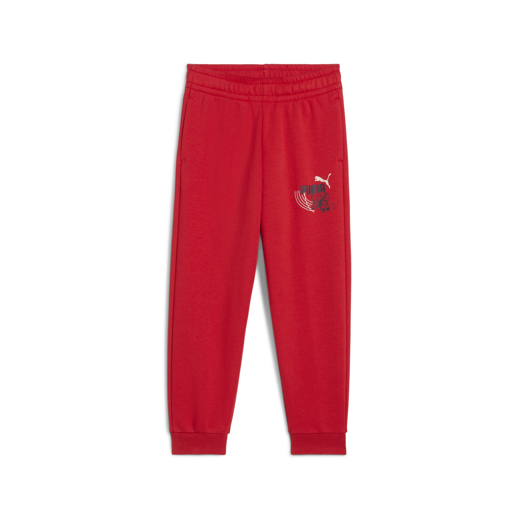 Sporthose PUMA "Little Runners Jogginghose Kinder", Mädchen, Gr. 122, Normalgrößen, rot (for all time rot), Obermaterial: 32% Polyester, 68% Baumwolle; Rippe: 97% Baumwolle, 3% Elasthan; Tasche – Oben: 100% Baumwolle, bedruckt, regular fit, Hosen...