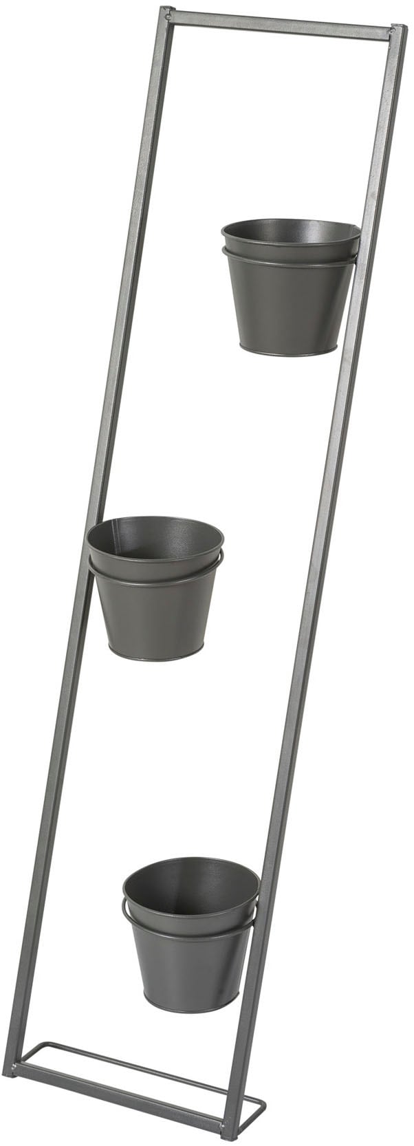 Pflanzentreppe CREATIV HOME "Leiterr für Pflanzen", grau, B:25cm H:100cm T:13cm, Metall, Pflanzgefäße