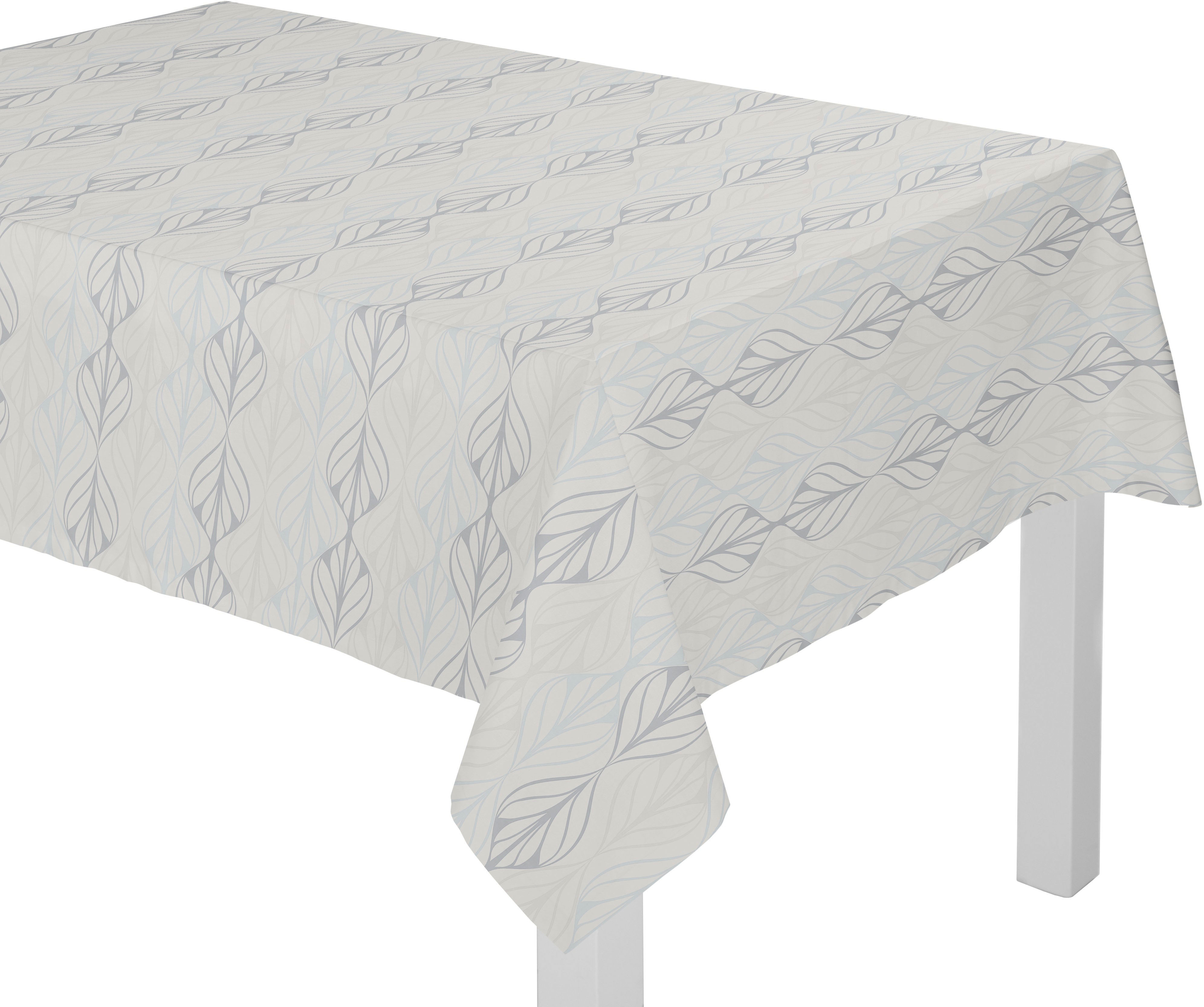 Tischdecke ADAM "Wave", beige (natur, hellgrau, beige), B:220cm L:145cm, Bio-Baumwolle, Leinen, Tischdecken, Tischdecke, aus Leinen und Bio-Baumwolle Image