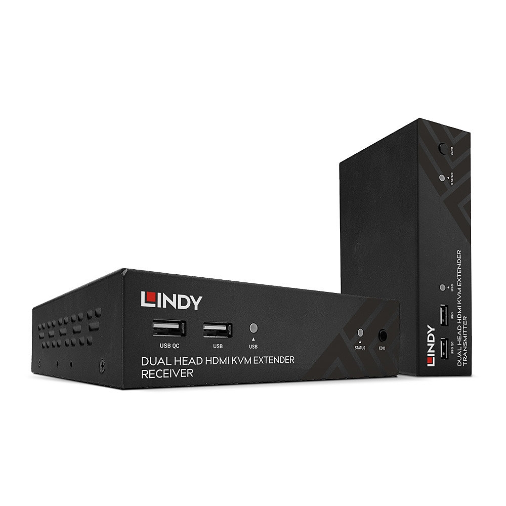 Lindy 39374 Lindy 100m Cat.6 Dual Head HDMI, USB & RS232 Extender Image