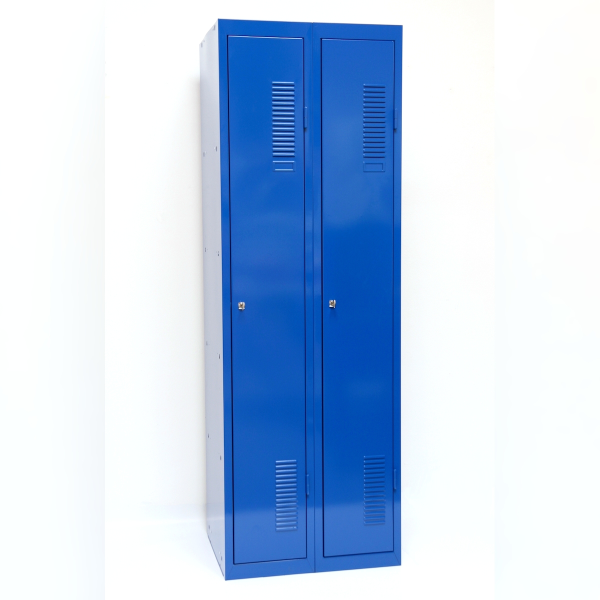 Szagato SPIND (Doppelspind 2 Abteil) 180x60 cm, 2 Böden, Zylinderschloss, blau (Schließfachspind, Garderobenschrank Umkleidespind, Garderobenspind) Image