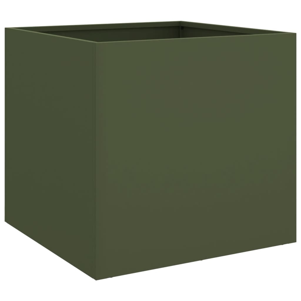 vidaXL Pflanzkübel Olivgrün 49x47x46 cm Stahl Image