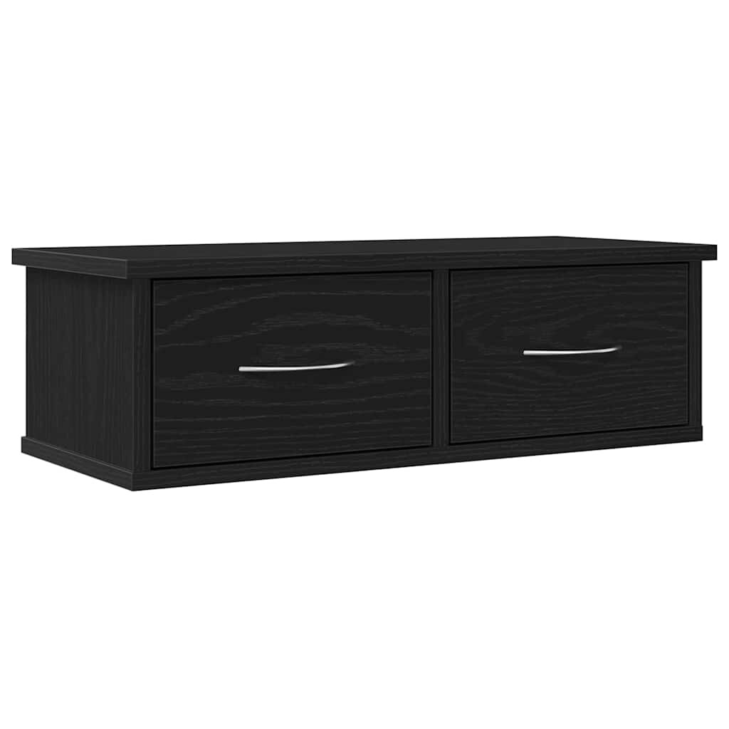 vidaXL Wandschrank Wandmontiert Schwarz Eichen-Optik 60 x 26 x 18,5 cm Image