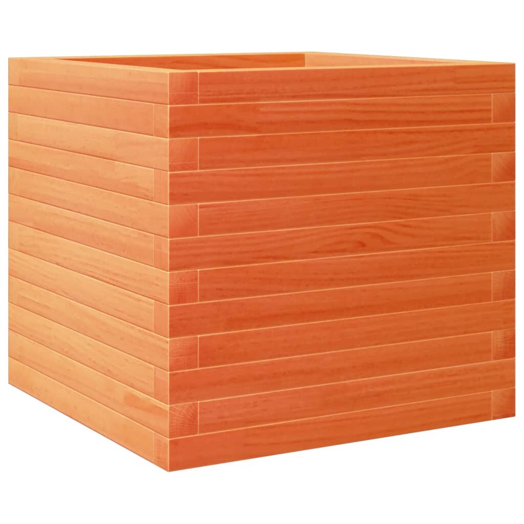 vidaXL Pflanzkübel Wachsbraun 50x50x45,5 cm Massivholz Kiefer Image
