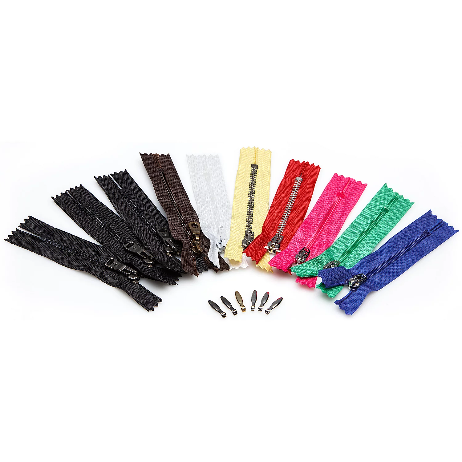 Set éco de fermetures à glissière XS, longueur : 5 - 10 cm, 10 pièces