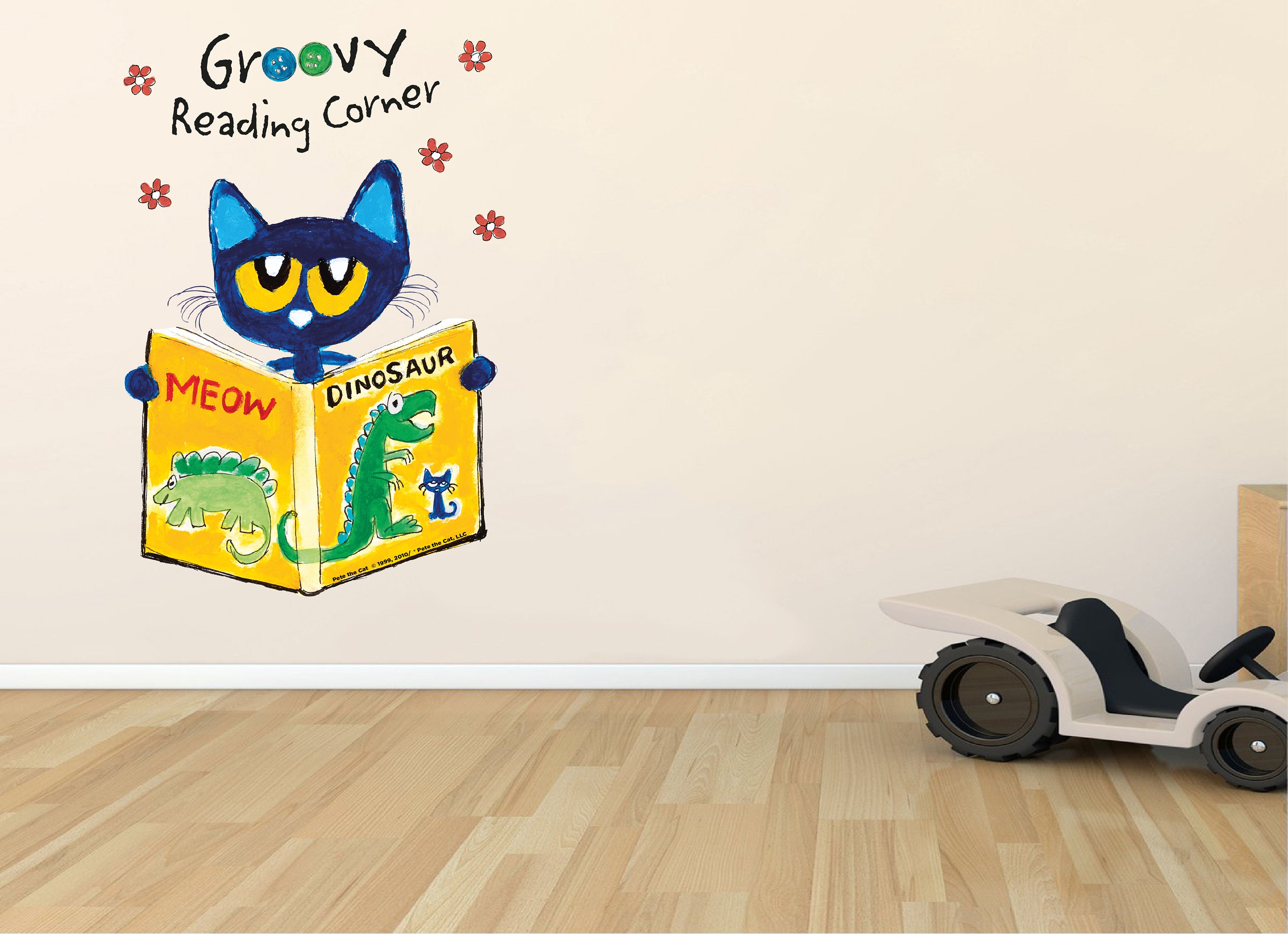 Pete the Cat Reading Corner Decal, Pete Groovy Vinyl Wall Sticker, Pete the Cat Sticker, Book Nook