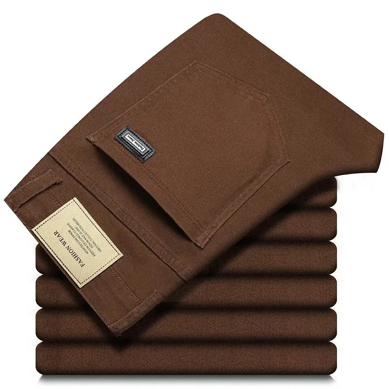 Mode Lose Gerade Business Casual Stretch Denim Hosen Männliche Marke Hosen 5 Farben Plus Größe Herren Kleidung Dünne Jeans 28-44