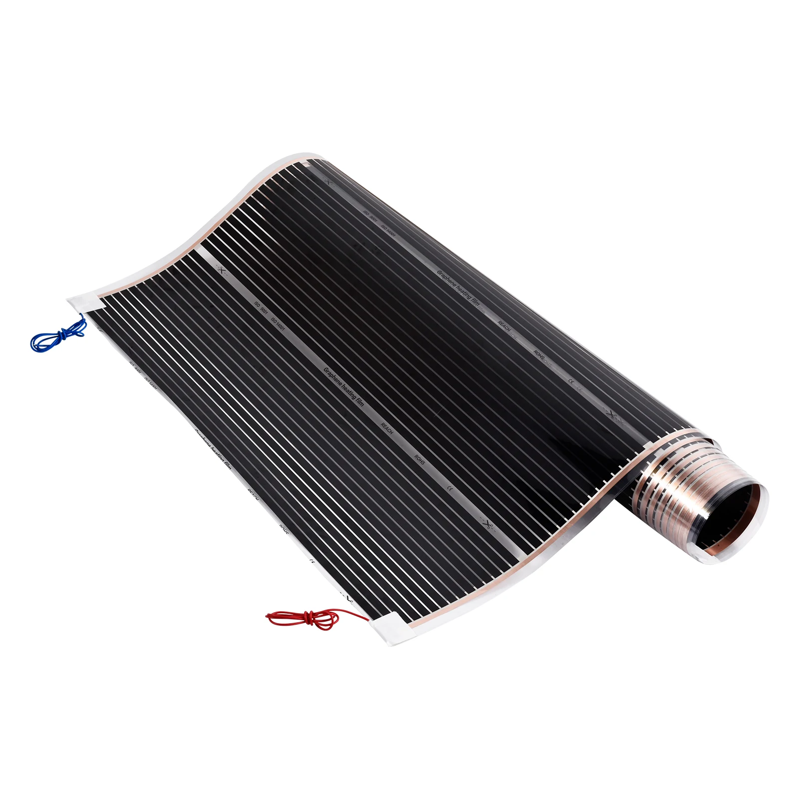 Fußbodenheizungsfolie, 220 W/M2, strahlende elektrische Fußbodenheizungsmatte mit Thermostat, unter dem Laminat-Holzboden, 9,8 Fuß Image