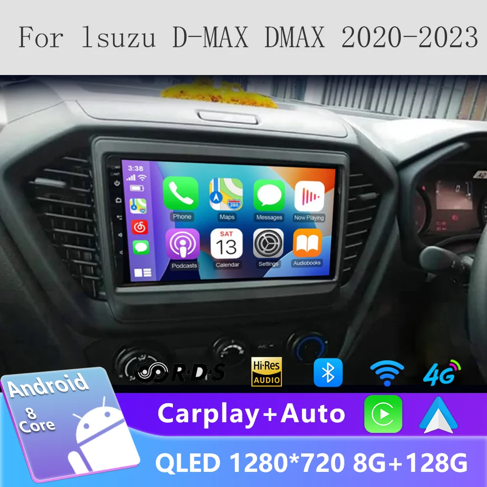 Per Isuzu D-Max Dmax 2020 2021 2022 2023 Auto Lettore Multimediale Unità Principale con Schermo Carplay Sistema Android 14 Autoradio Stereo