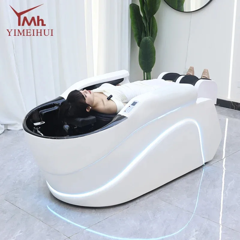 Multifunktionales intelligentes Haarwaschbett Salon professioneller Haarwaschstuhl mit Massage-Wassertherapie Haarwaschbett Image