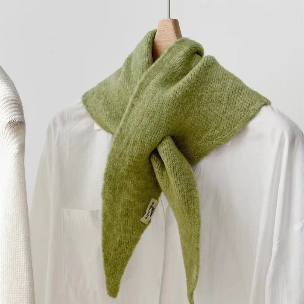 Neuer winddichter Halswärmer, warmer dreieckiger Strickschal, kältebeständig, vielseitiger Kreuzschal, Geschenk Image