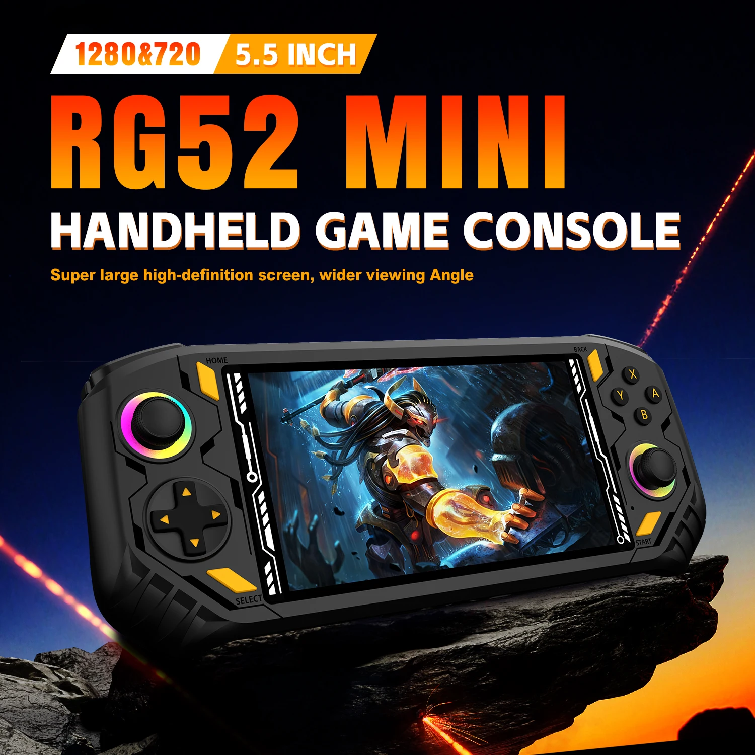 AISLPC RG52 MINI Retro Handheld Spielkonsole RK3562 Chip 2,4G WIFI Bluetooth 5,5 Zoll IPS Horizontale Bildschirm Videospielkonsole Image