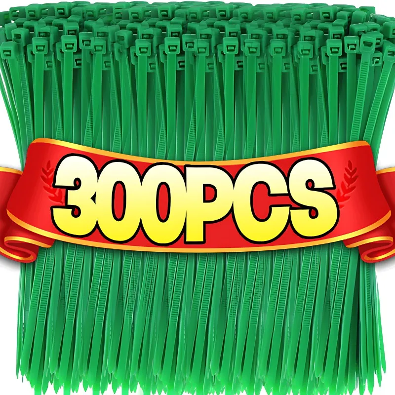 Nylon-Pflanzenkabelbinder, verstellbar, für den Garten, selbstsichernde Kabelbinder mit Reißverschluss, Sträucherunterstützung, wiederverwendbare Verschlussschlaufe, Wickelringe, Werkzeuge Image